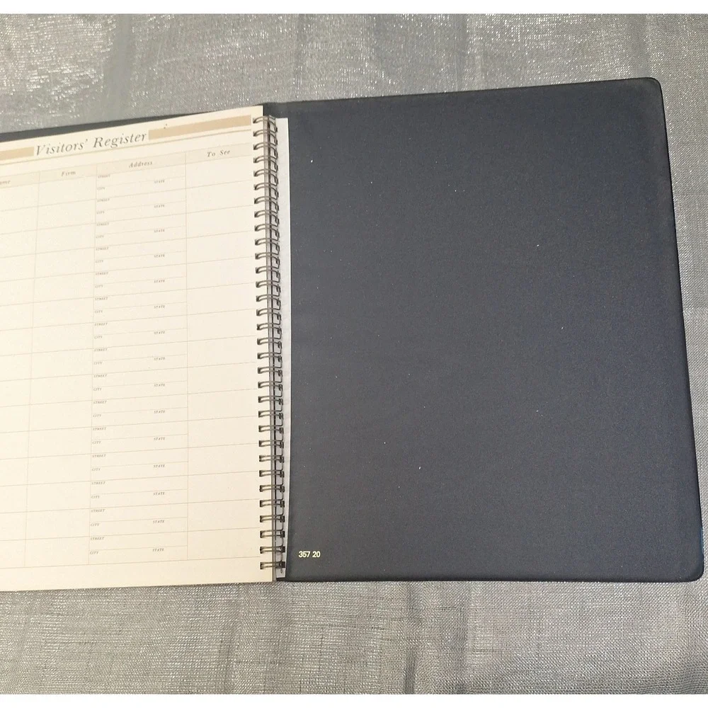 80s Visitors' Register Visitor Sign In Book Vintage Black Columbian Artworks USA